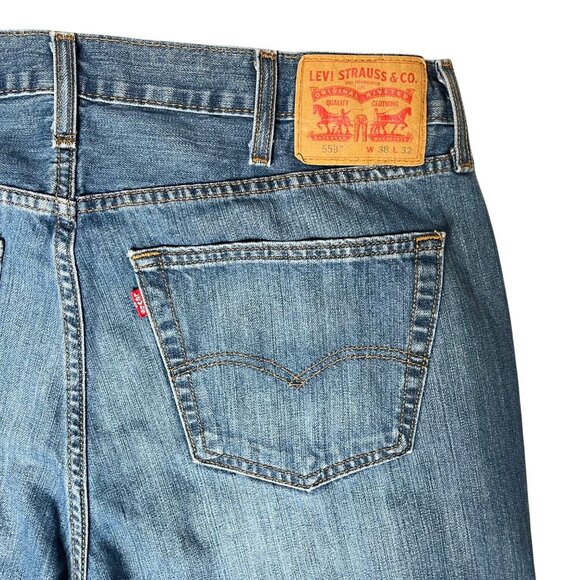 Levis 559 Mens Jeans Size 38x32 Blue Water - Picture 10 of 11